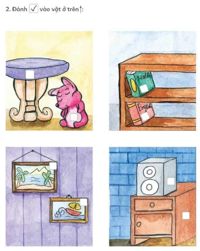 Bài Tập Xác Định Vị Trí: Trên - Dưới