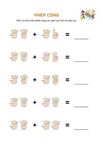 Dạng bài tập thực hiện phép tính bằng bàn tay