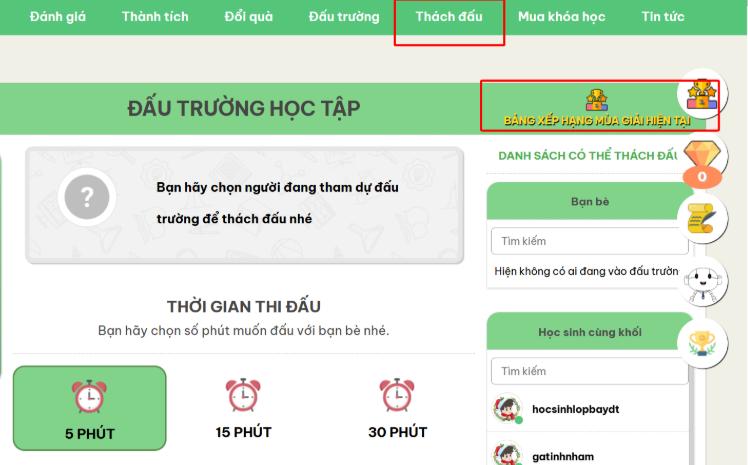 Thí sinh có thể tra cứu thứ hạng của bản thân trong mùa giải hiện tại nhằm có các phương án cải thiện điểm.