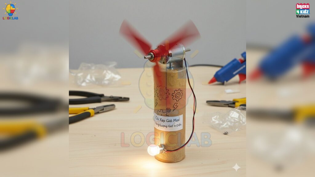 Dự án Cối xay gió mini giúp trẻ hiểu rõ cách dòng điện được tạo ra từ sức gió