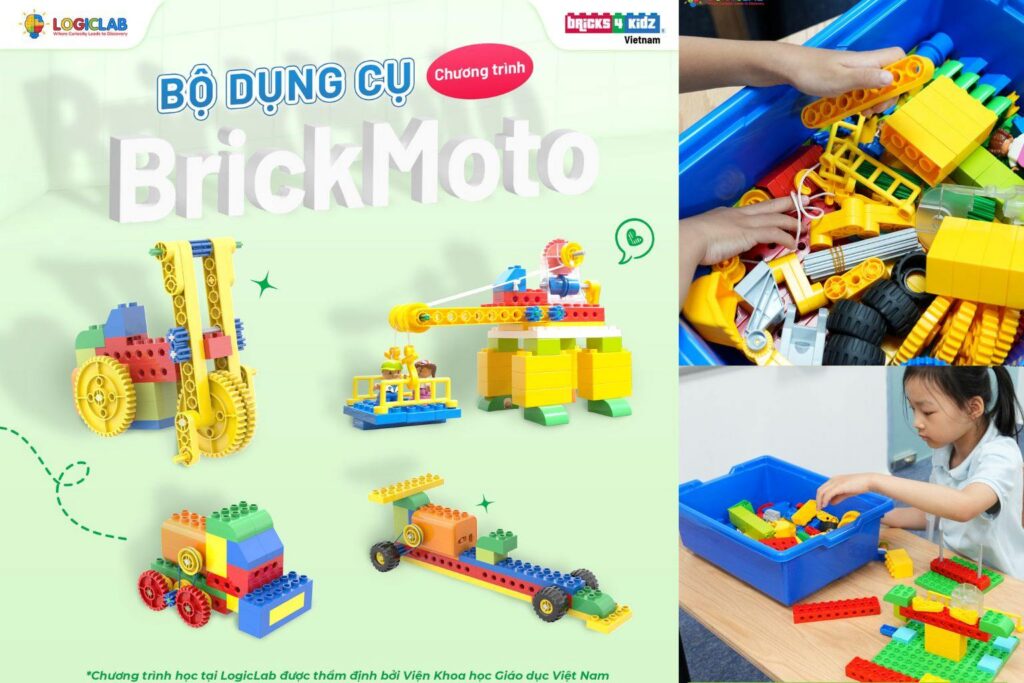 Brick Moto là bộ dụng cụ chuyên biệt tại Bricks 4 Kidz®, được thiết kế để giúp trẻ khám phá thế giới khoa học, công nghệ, kỹ thuật, nghệ thuật và toán học (STEAM) một cách trực quan và sinh động