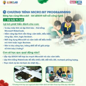 Chương trình Bricks 4 Kidz tại Logic Lab giúp học sinh Lớp 4 làm chủ công nghệ và kỹ thuật.