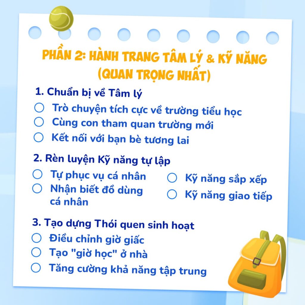 Hành trang tâm lý và kỹ năng (quan trọng nhất)
