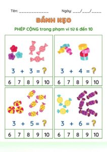 Dạng bài tập về phép cộng - trừ có hình ảnh trực quan