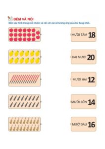 Dạng bài tập đếm và nối số